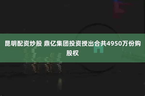 昆明配资炒股 鼎亿集团投资授出合共4950万份购股权
